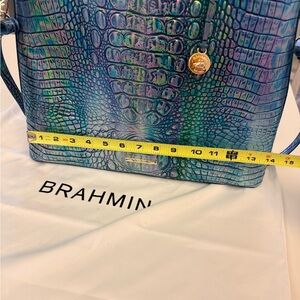 Brahmin Melbourne Elaine Large Satchel Bag turquoise